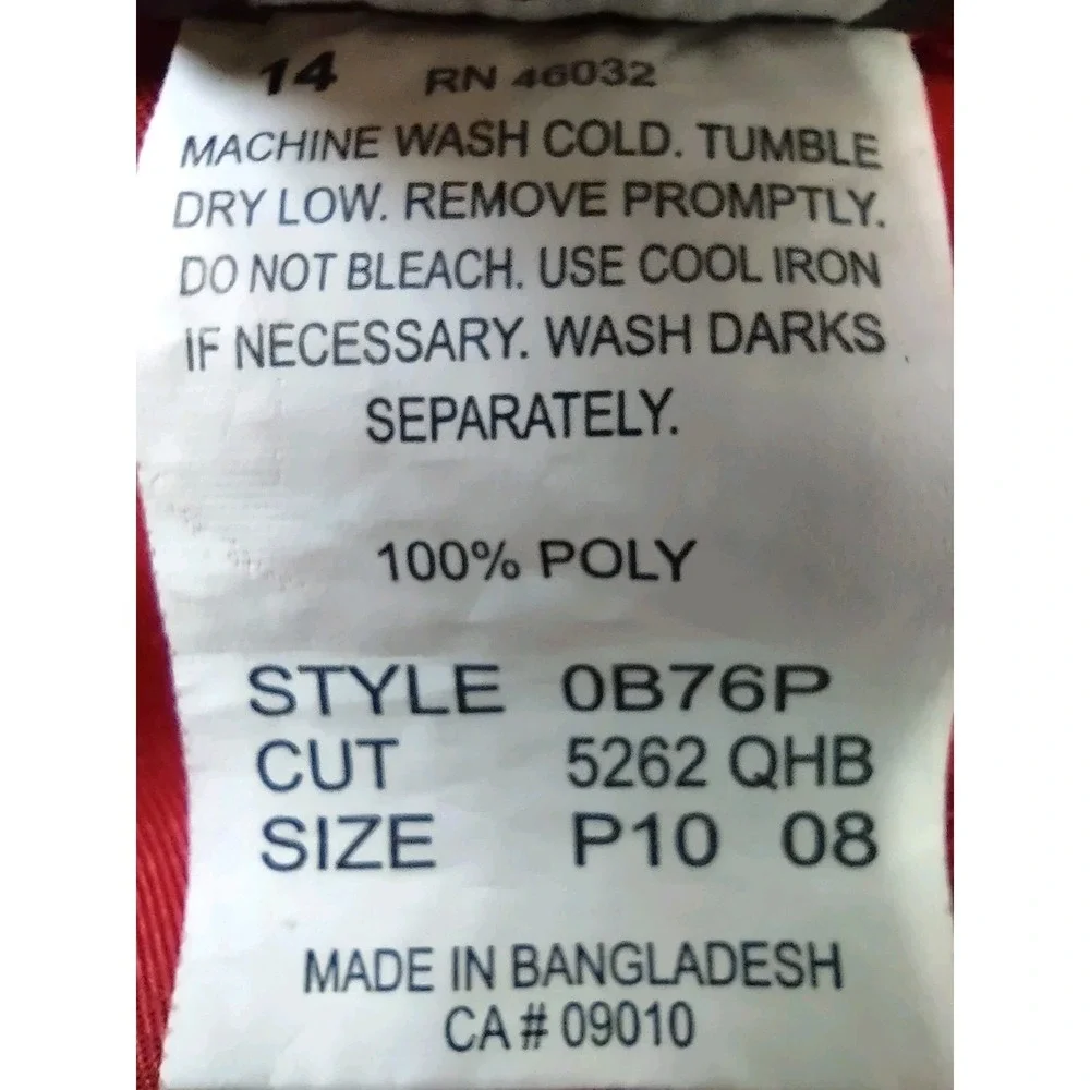 Southern Lady Vest Women's Size P10 Red Collared Sleeveless Button Up  2 Pockets